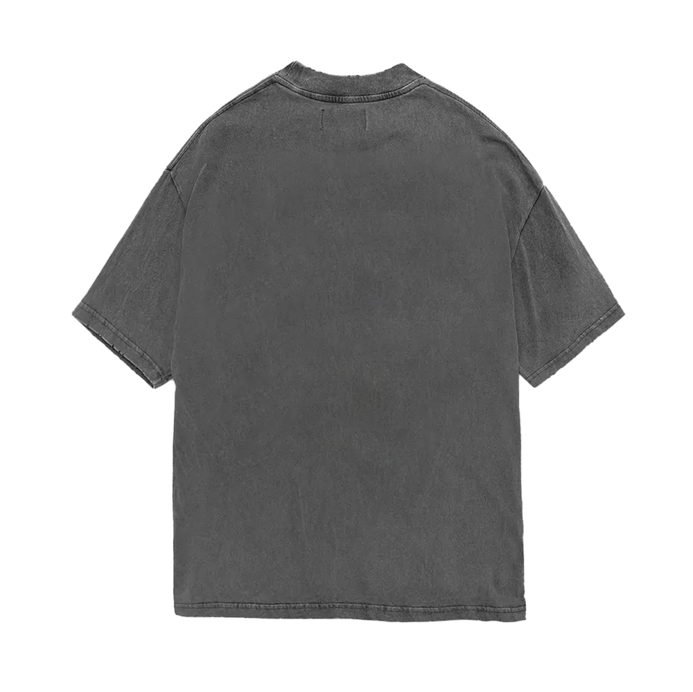Back of gray t shirt top